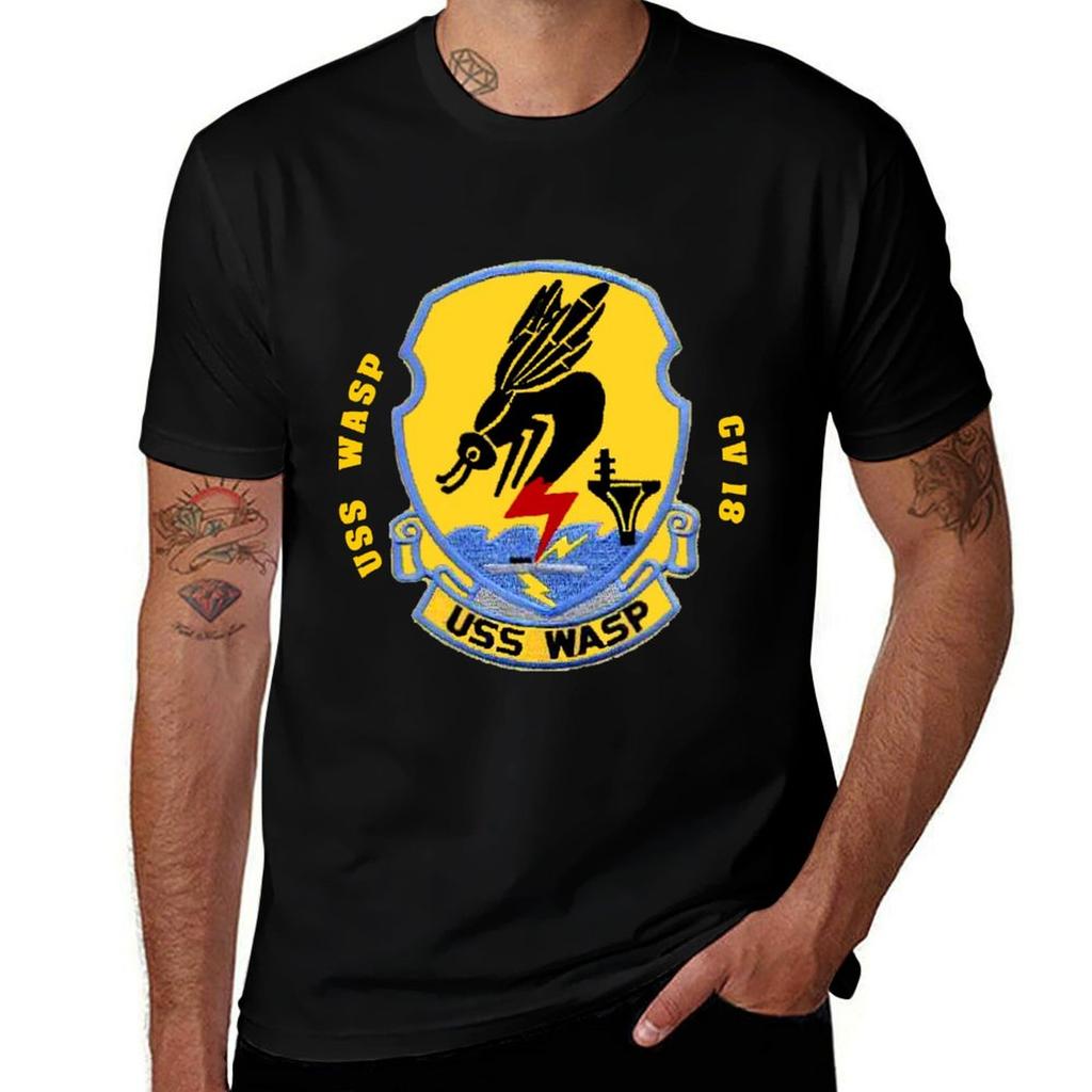 Uss Wasp (Cvcvacvs18) For Dark Colors Tshirt Work Wear Simple Tee Shirt