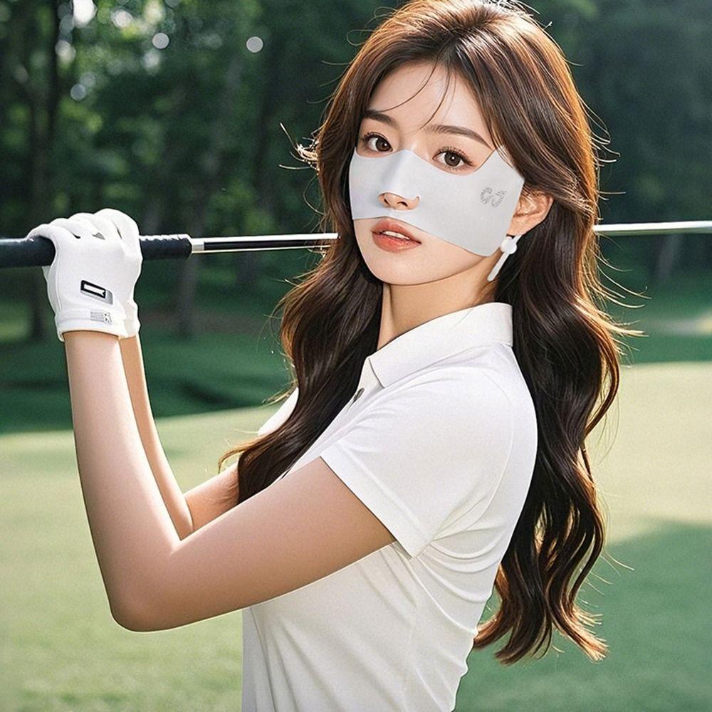 Nylon Ice Silk Sunscreen Mask Thin Face Gini Mask Adjustable Summer Face Cover Golf