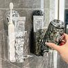 Wall-Mounted Toothbrush Holder with Suction Cup and Mouthwash Cup