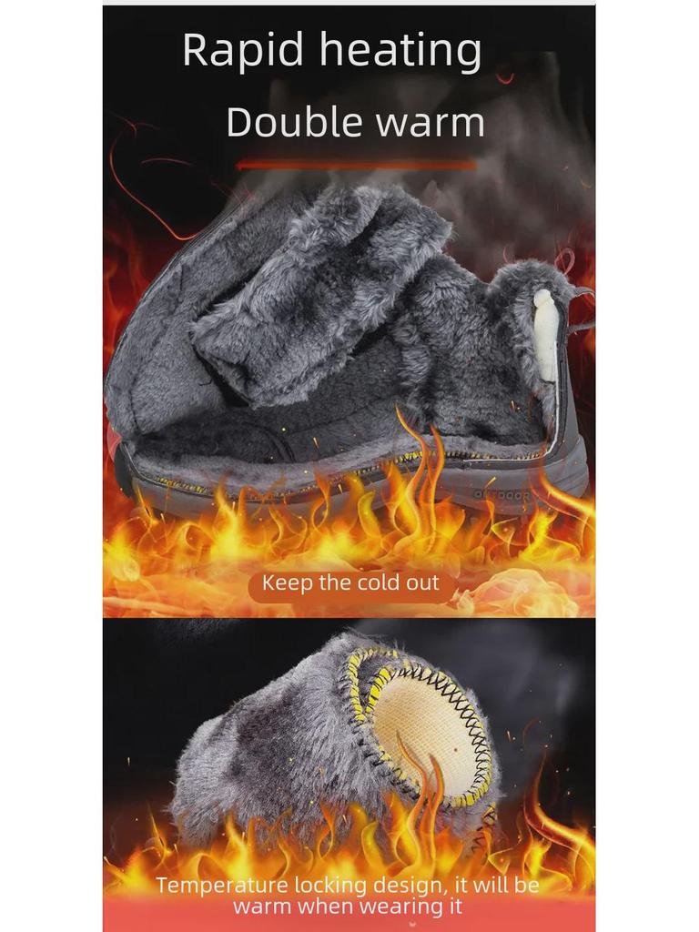 2023 Autumn/Winter Cross-Border Thick Velvet Warm Snow Shoes for Men & Women, Large Size 48