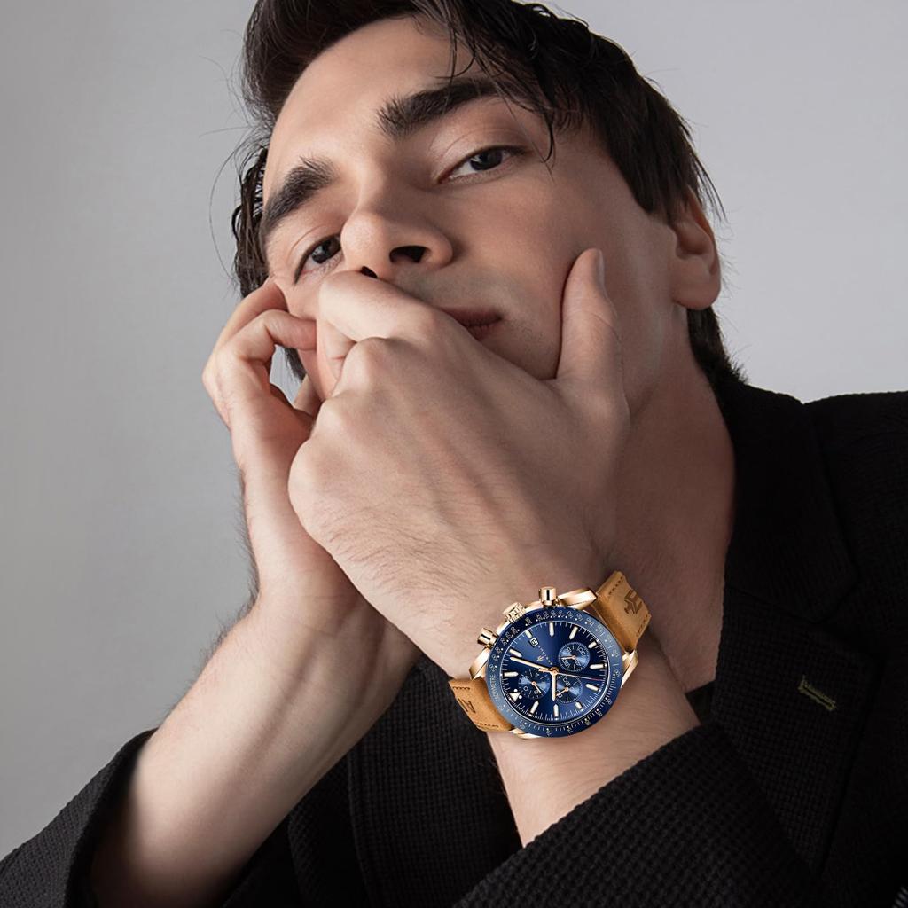 Часы BENYAR AKNIGHT, стильные часы, светящийся хронограф, фиксированный безель, аналоговый календарь, наручные часы, водонепроницаемые, японские кварцевые часы со стальным ремешком