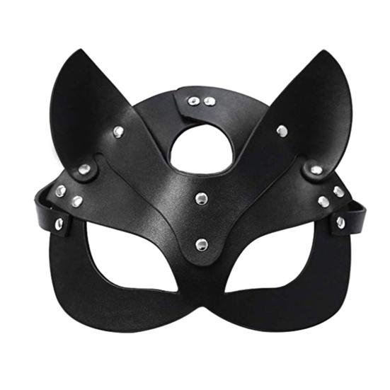 Маска лисы Yousheng Маскарадная из искусственной кожи Регулируемые Полные Маски на Лицо для Косплея, Хэллоуин-вечеринок, Панк-готический Костюмный Аксессуар для Ролевых Игр