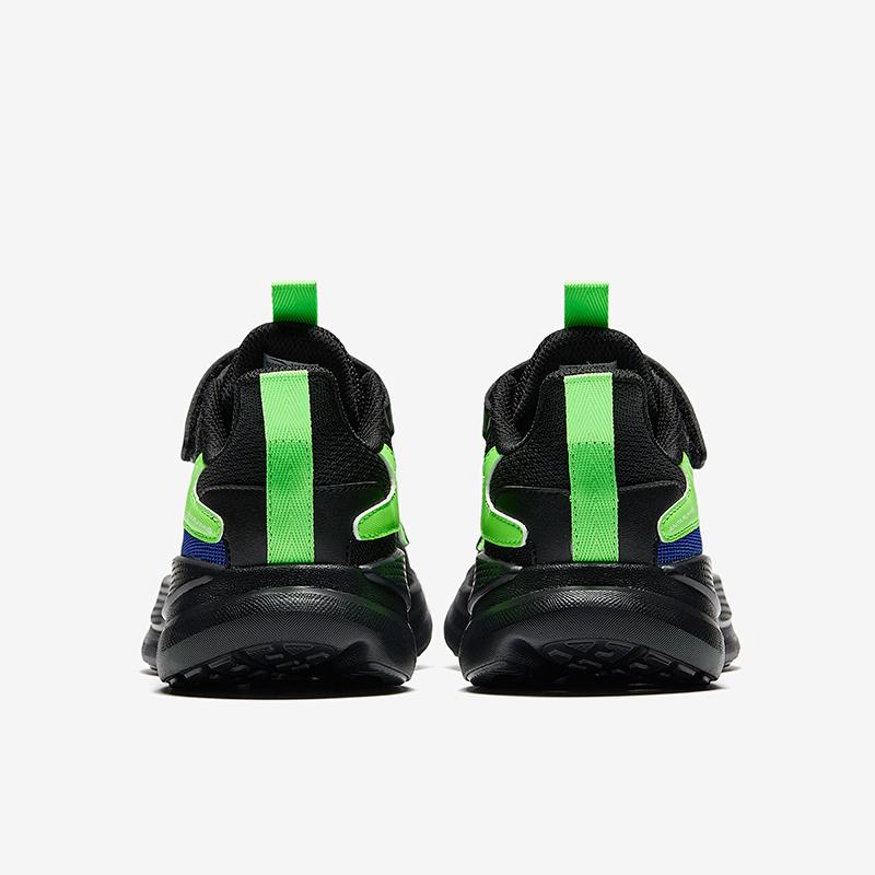 Anta Kids Synthetic Leather Mesh Comfortable Versatile Lightweight Shock Absorption Low-Top Running Shoes Men Sneaker Black Blue A12445555-2