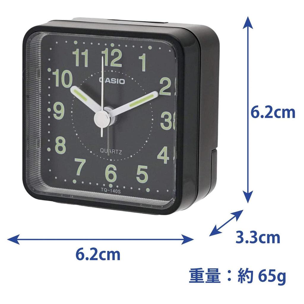 CASIO Аналоговые дорожные часы, Маленькие, Черные, TQ-140S-1JF