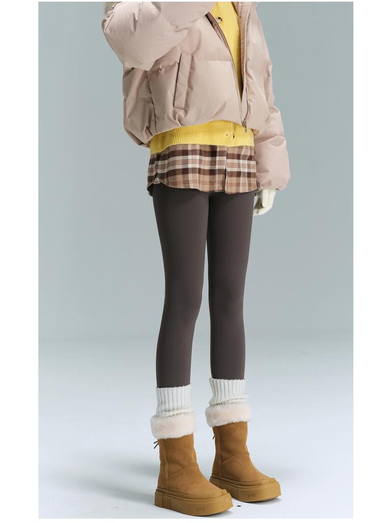 Женские очень плотные утепленные леггинсы для йоги с высокой талией - 800 г хлопка, теплые, extra long, зимний базовый слой (2025)