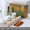 Dehua suet jade white porcelain set kung fu tea set cover bowl travel set company gifts can be added to customers