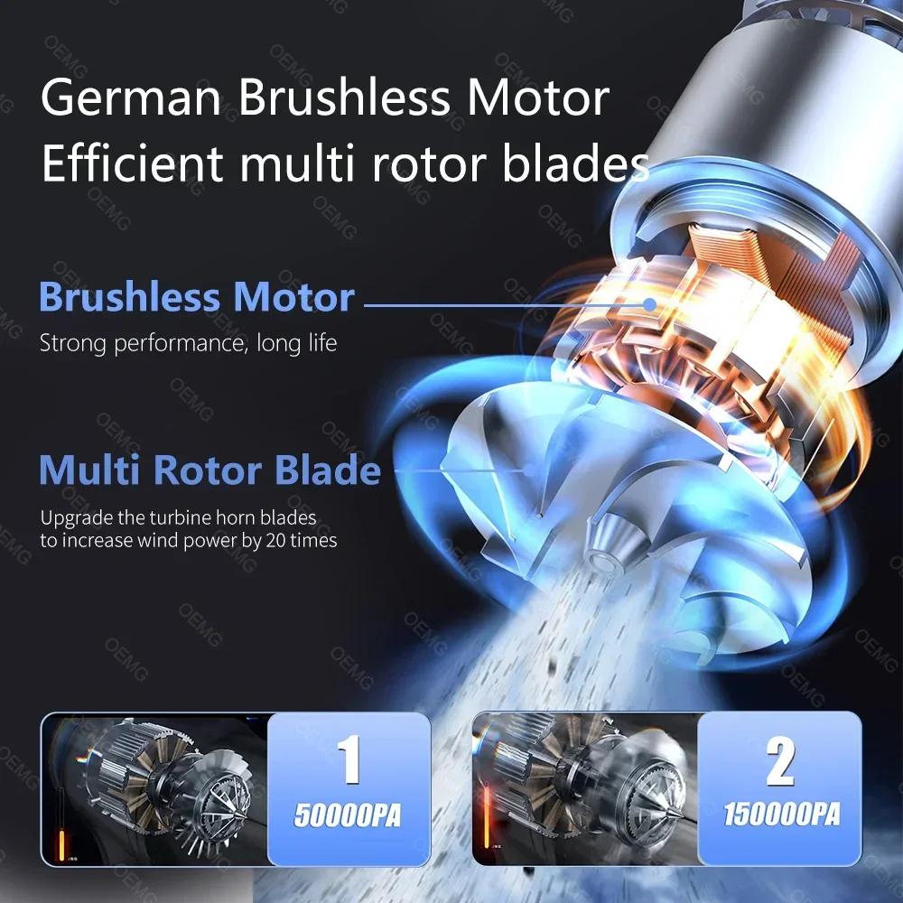 CENRR 150000PA Car Vacuum Cleaner High Suction Portable Cleaner for Home Appliance Cordless Powerful Car Cleaner for Keyboard