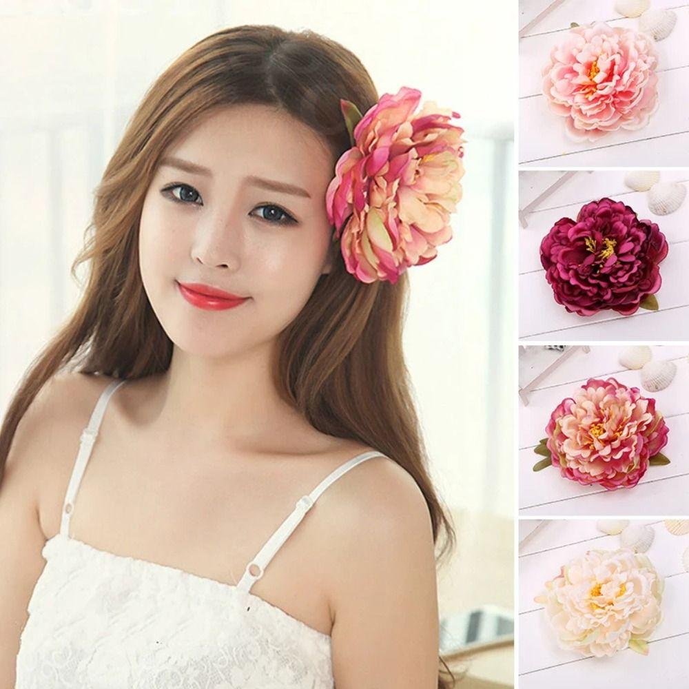 Big Flower Bridal Hair Clips 14cm Flower Hairpin Brooch Artificial Flower Hairpins  Wedding