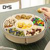 Fruit Plate Snack Spinner Divided Serving Tray with Lid Handle Food Platter for Charcuterie Veggie Travel Picnic Snack Organizer