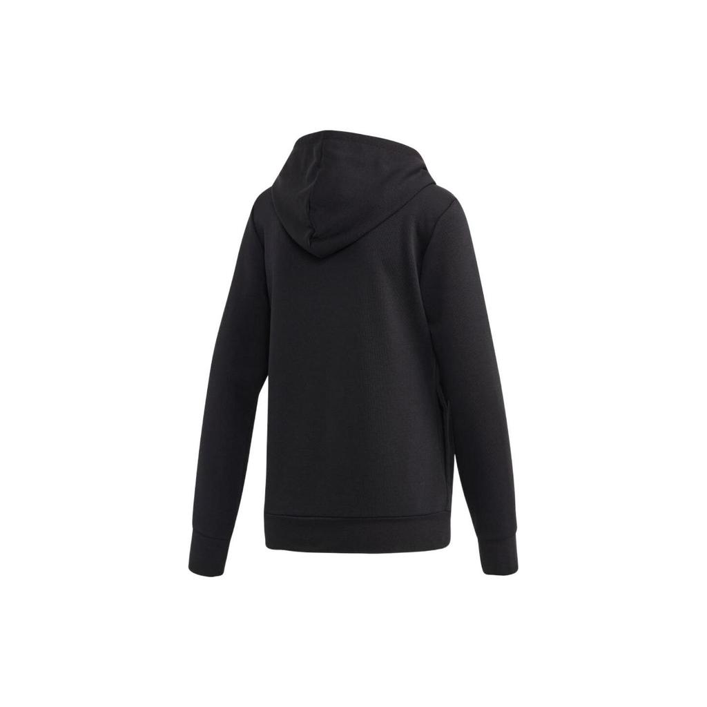 adidas Свитшот с капюшоном и логотипом, длинный рукав, женские топы, черный цвет DP2403