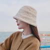 Осенне-зимняя цветная панама с разрезом сзади, модная, простая и теплая, визуально уменьшающая лицо, складная вязаная панама