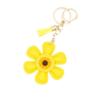Charm Sunflower Keychain Tassels Flower Bag Pendant Car Keyring PU Leather Key Ring  Men