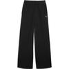 Studio High-Waist Pants Logo Print Elastic Waist Loose Wide Leg Casual Pants Women Bottoms Black 525758-01