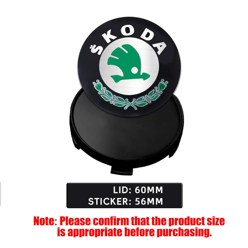 DDWO5 56/60/65/68MM Car Wheel Center Cover Badge Sticker Hub Cap Accessories For Skoda Kodiaq Octavia Enyaq Kamiq Scala Rapid MK2 MK3