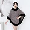 European And Korean Qiandongge Rabbit Fur Collar Pullover Cape Shawl 1279 #