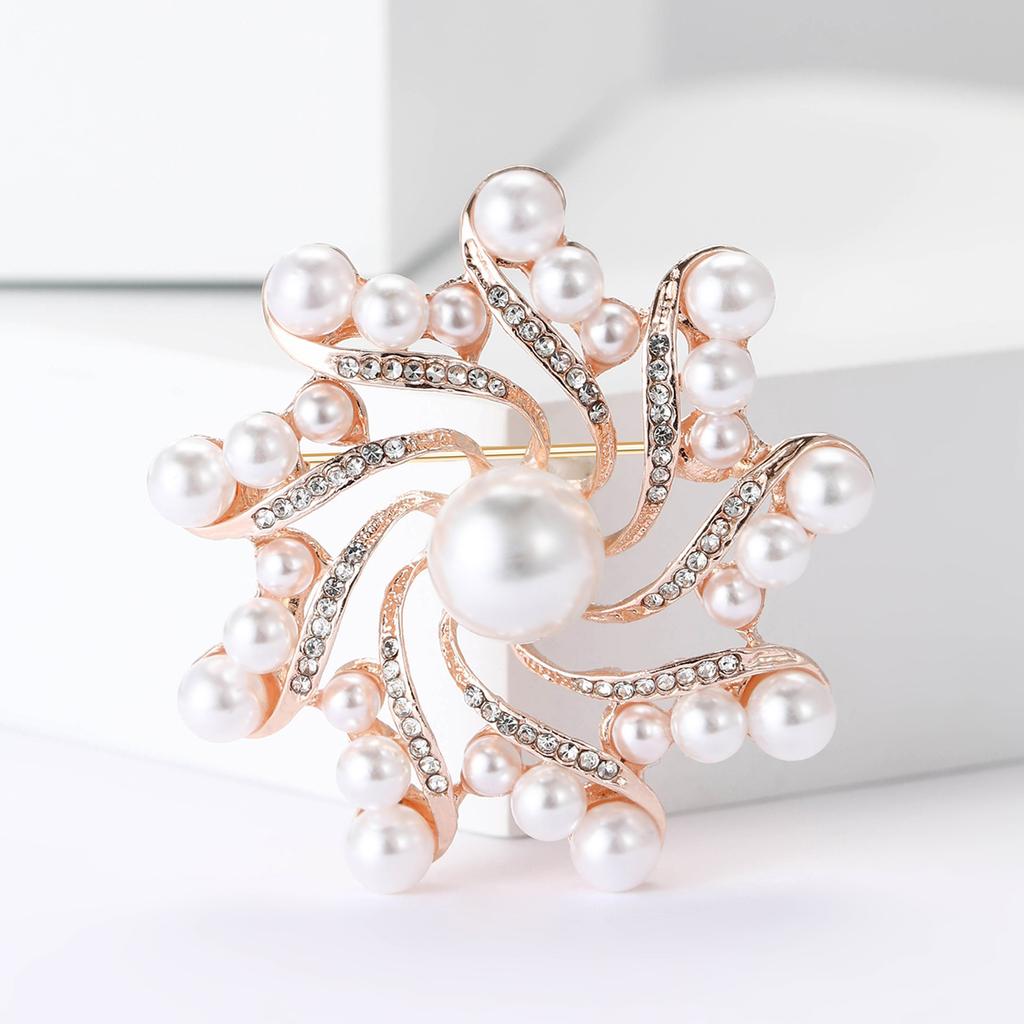 Модная брошь из жемчуга в виде цветка из сплава, элегантный темпераментный женский костюм, шаль, корсаж, украшение, булавка