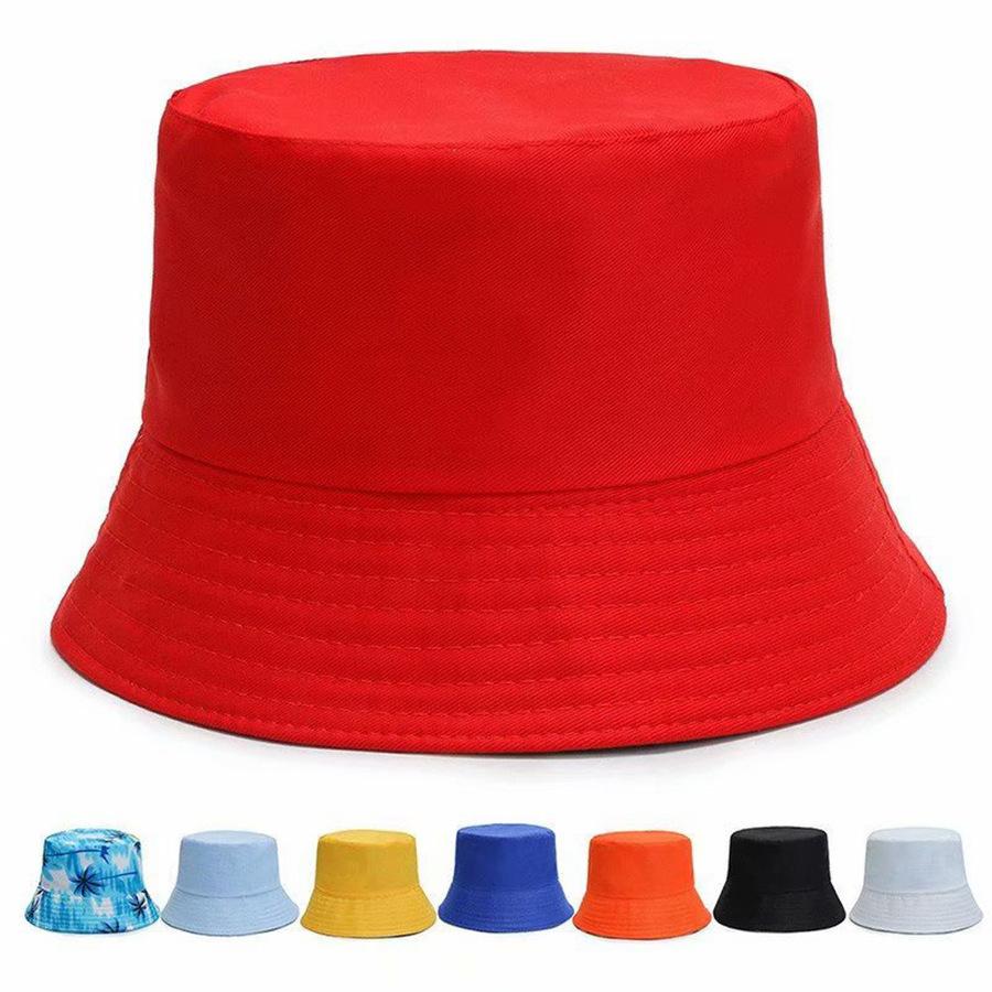 Bucket Hat Group Activities Advertising Hat Travel Agency Hat Printing Printing Embroidery Double-Sided Solid Color Basin Hat