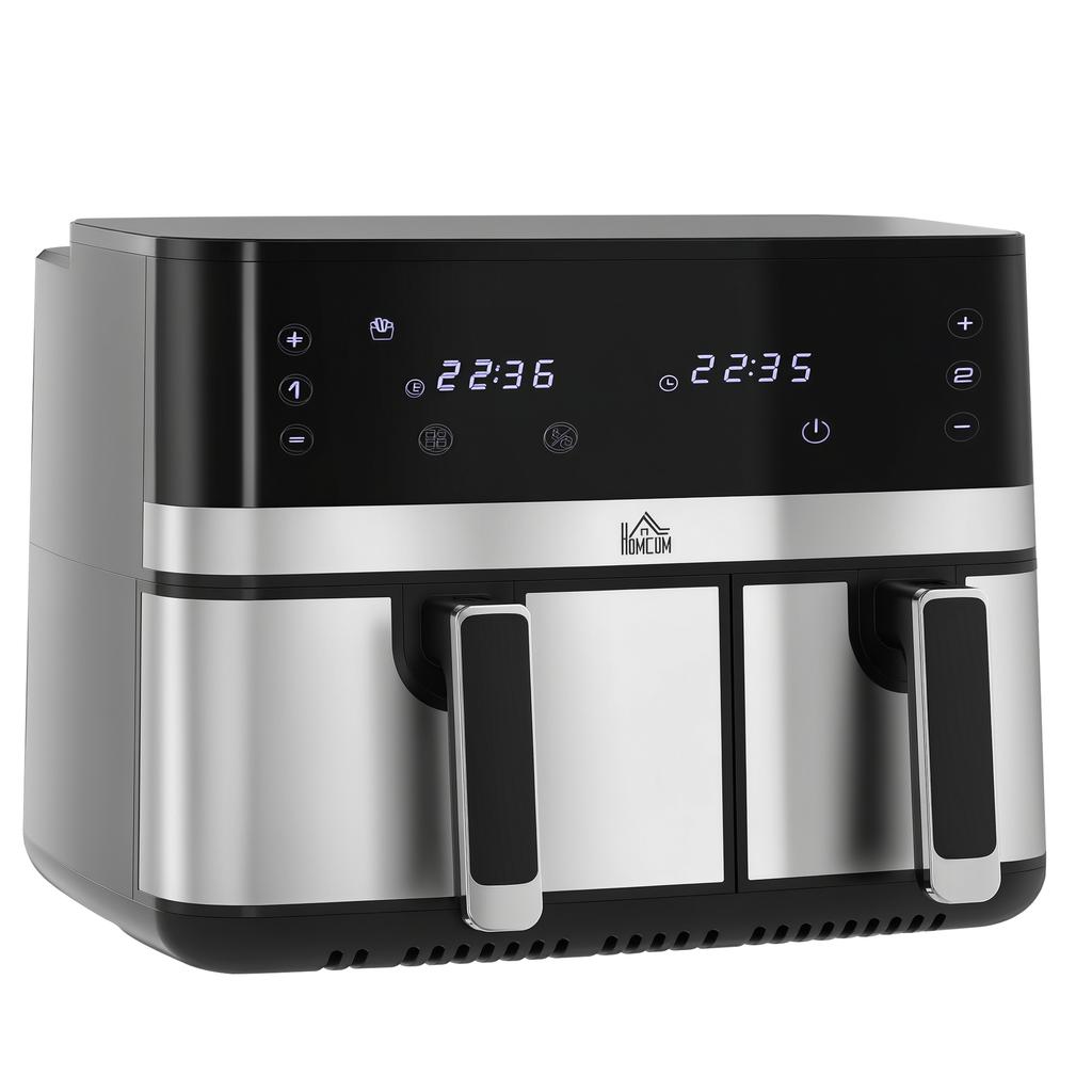 Air Fryer, 2700 W, 8 Settings, 41.8 cm x 39.2 cm x 31.1 cm, Black + Silver