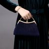 Retro Pleated Handbag with Fashionable Lock & Rhinestone Chain Crossbody