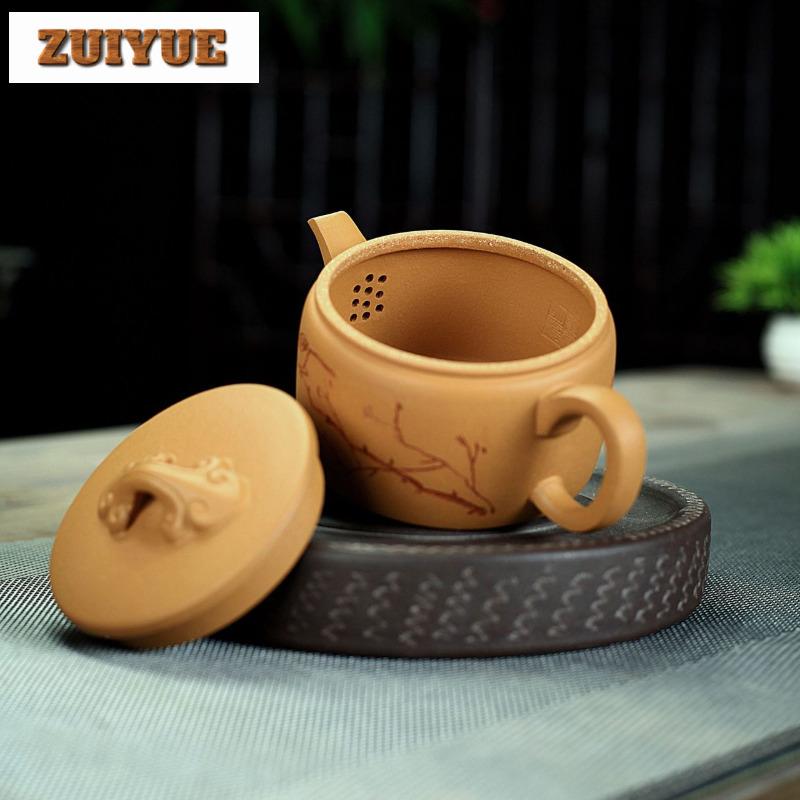 240ml Vintage Yixing Purple Clay Teapots Handmade Ruyi Large Caliber Pot Raw Ore Section Mud Kettle With Infuser Zisha Tea Set