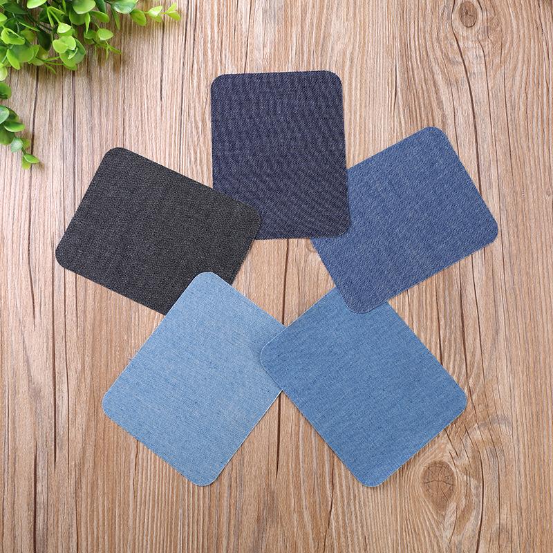 5 PCS Denim Patches DIY Iron On Denim Elbow Patches Repair Pants For Jean Clothing Pants badges Apparel Sewing Fabric
