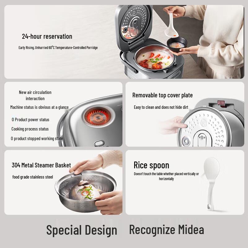 Midea IH 0-Coating Pure Titanium Rice Cooker 4L CN plug (adapter included)