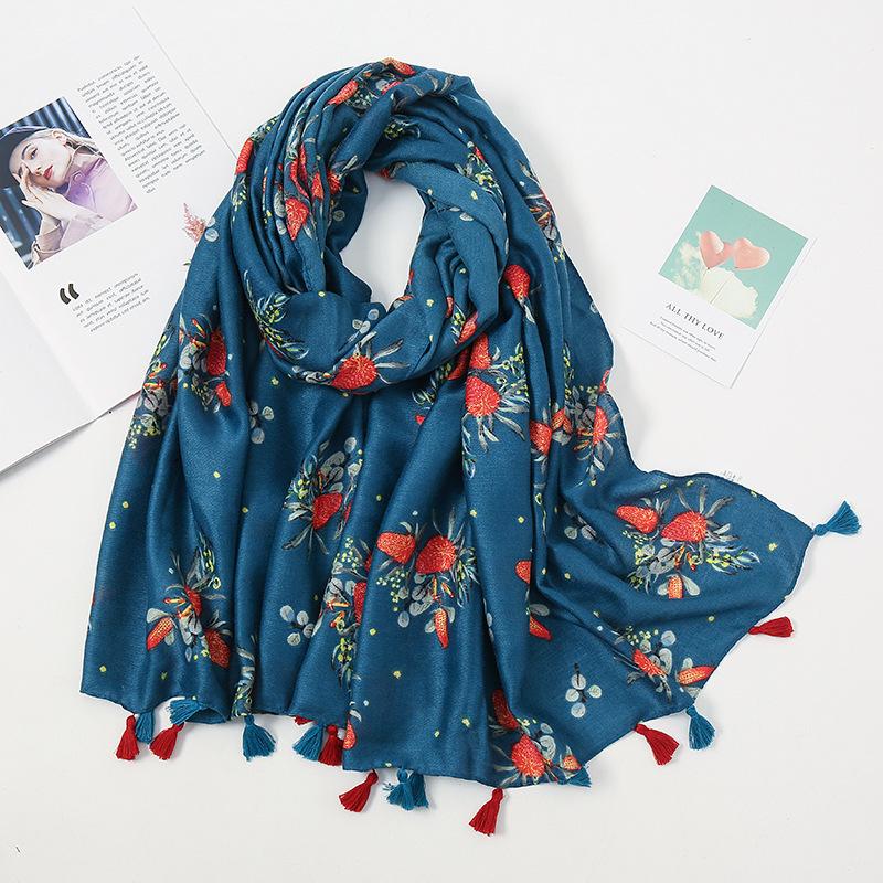 Bohemian Viscose Ethnic Women Luxury Shawl Scarf Lady High Quality Thick Wrap Pashmina Stole Bufanda Muslim Hijab 18090cm