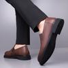 Business Party Formal Platform Shoes  Solid Color Thick Soled Fashion Casual Dress Shoes Male High Quality Leather Loafers Shoes