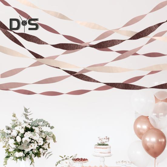 4/8 рулона серпантина из гофрированной бумаги длиной 82 фута серпантин из розового золота с кисточками для свадьбы, дня рождения, Дня святого Валентина, дня рождения, детского душа, декора