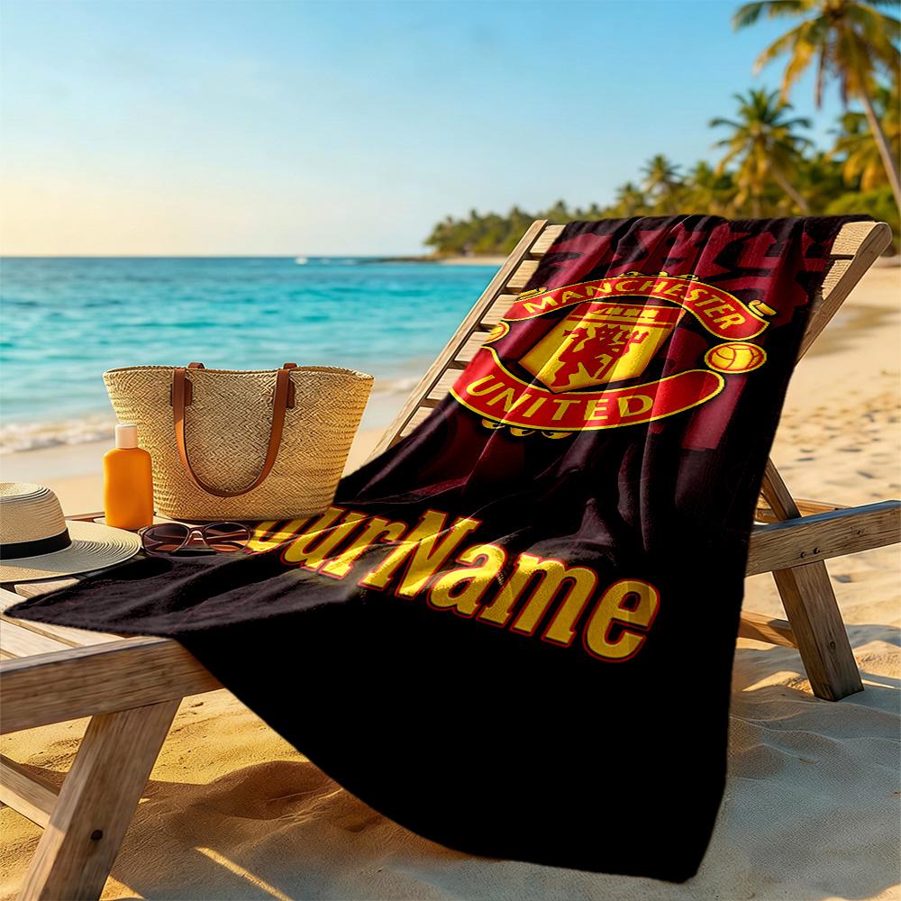 Manchester Customize Your Name Beach Towel Super Soft Microfiber Quickdry Fabric Suitable for Swimming Gym Camping Yoga Vacation