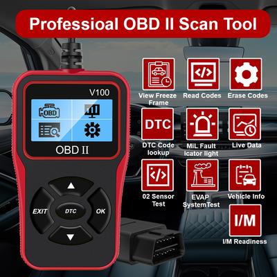 OBD2 Сканер Кодов Автомобильные Диагностические Инструменты V100 Plug and Play OBD 2 Сканер Цифровой Дисплей Универсальные Авто Аксессуары OBDII EOBD