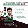 Краска для бороды Nisha для мужчин Коричнево-черная 100% закрашивание седины Не течет Веганская формула 60 г + 60 г Комплект