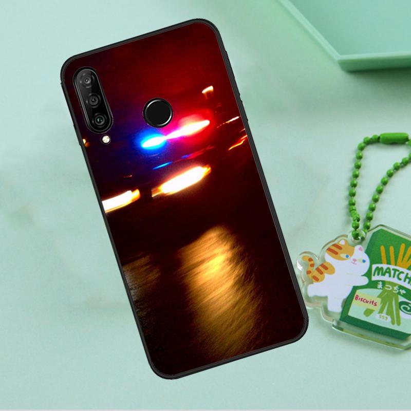 Световые полицейские машины ночью для Huawei Nova 12i 12s 7i 8i 11i 9 10 SE Y90 Y60 Y70 Y72 Y61 Y91 P30 P40 Lite P60 Pro Чехол