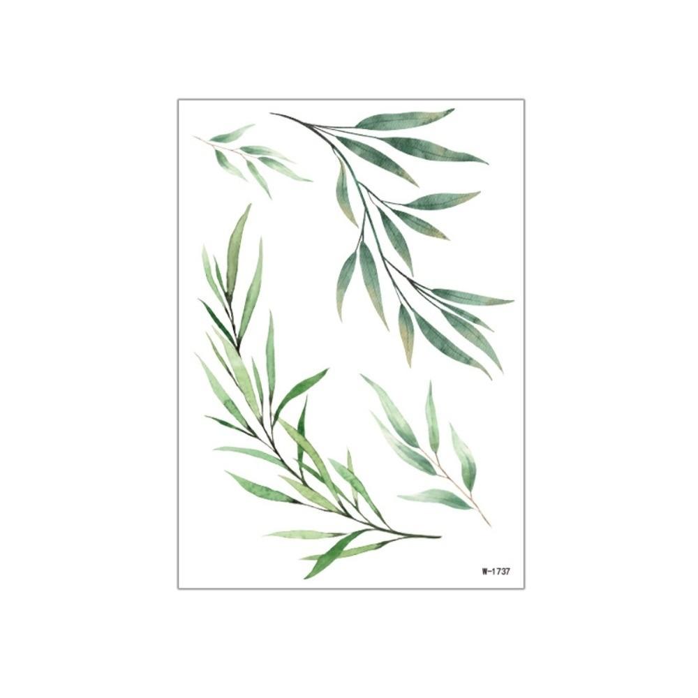 5 Sheets Waterproof Green Leaf Temporary Tattoos Elf Fairy Makeup Stickers Cosplay