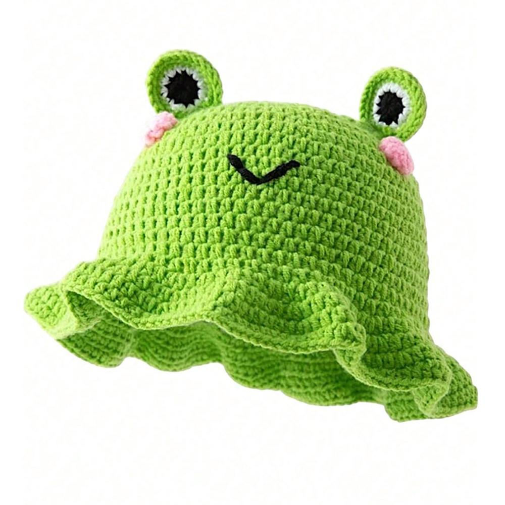 Нейтральная Шапка ручной вязки с мультяшными животными и милыми ушками, в хип-хоп стиле рыбака, с оборками, для вечеринки, косплея