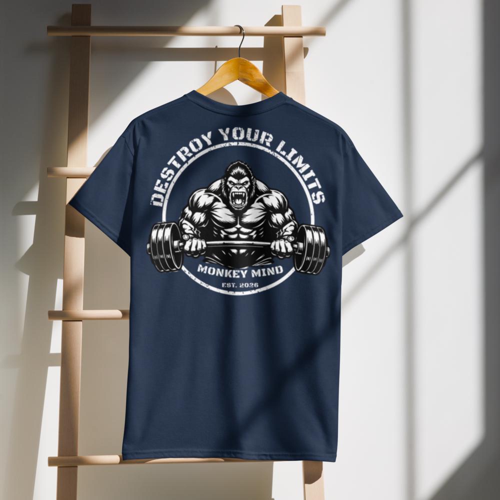 Gorilla Gym Летняя Унисекс Футболка из Чистого Хлопка Удобная Высококачественная Вдохновленная YK