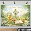 1pc, 2D flat, send a banner, send a backdrop for the First Communion, suitable for church and home decoration, wsj
