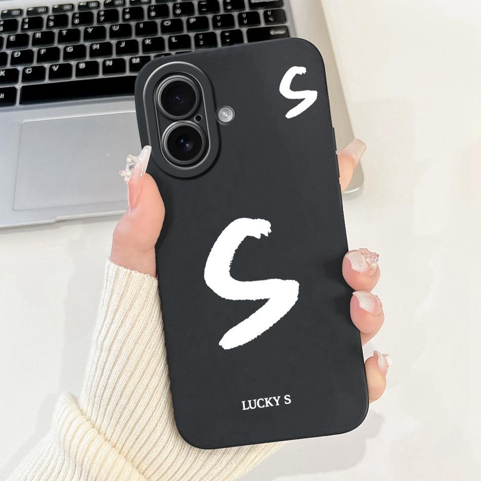 For iPhone 17 17Air Lucky Initial Letter Phone Case For iPhone17 17 Air Soft Silicone Shockproof Cases Bumpers