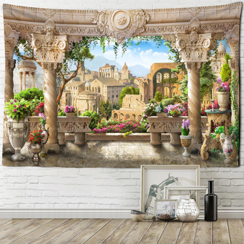 Садовый Пейзаж Гобелен Настенный Гобелен Натуральный Богемный Хиппи Волшебство TAPIZ Психоделический Домашний Декор