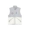 Patchwork Design Brand Logo Patch Stand Collar Vest Men Tops Light-Blue FB1907-133