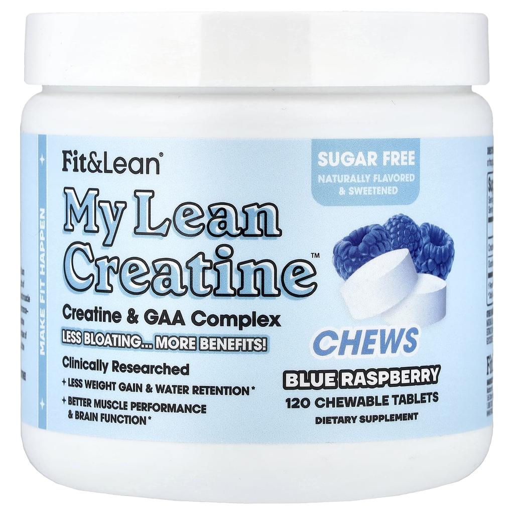 Fit & Lean, My Lean Creatine™ Chewable, Blue Raspberry, 120 Chewable Tablets
