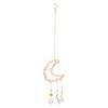 Pink Crystal Moon Suncatcher Beautiful Exquisite Moon Wind Chimes Sun Catchers Indoor Window for Garden