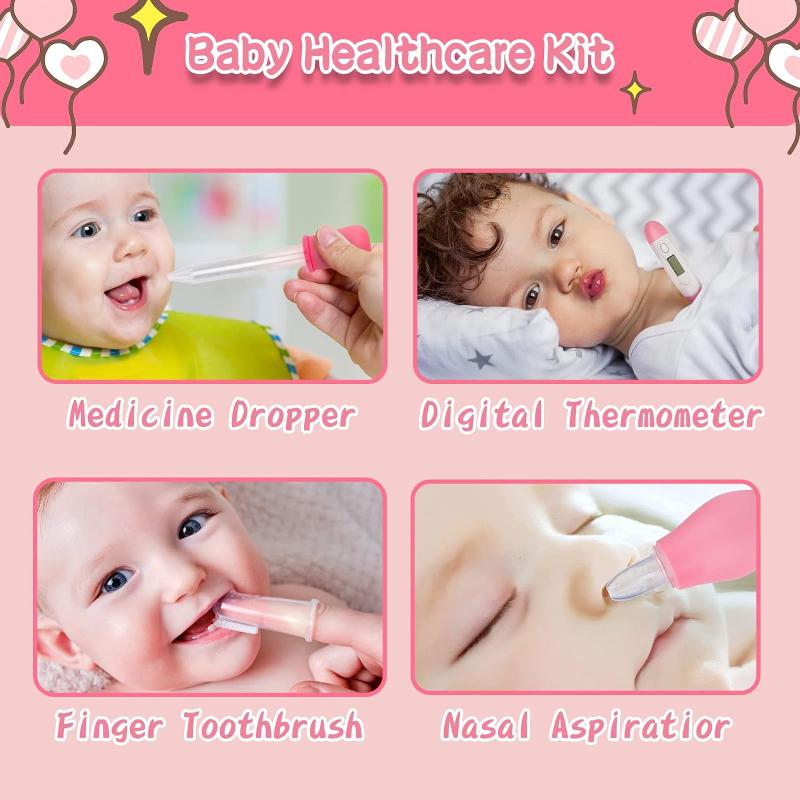 Baby Grooming Set, 8 In 1 Baby Hair Brush / Nail Clipper / Nose Cleaner / Finger Toothbrush / Nail Scissors / Manicure Set, for Baby Care