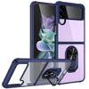For Samsung Galaxy Z Flip 4 Case Shockproof Magnet Car Holder Ring Case For Galaxy Z Flip 3 Zlip4 Transparent Clear Back Cover