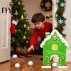 Festive Party Decoration Christmas Gingerbread Golf Game Set Indoor Activity with Candy Holiday Cane Club And 6 Balls Games for Family