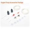 Aquarium Oxygen Pump Kit with Tube, Suction Cup, Check Valve, Bubble Stone, and Three-Way Connector.
