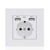 Wall USB Power Socket AC 110V-250V 16A Wall Embedded Double USB EU Standard Outlet Bedroom Socket