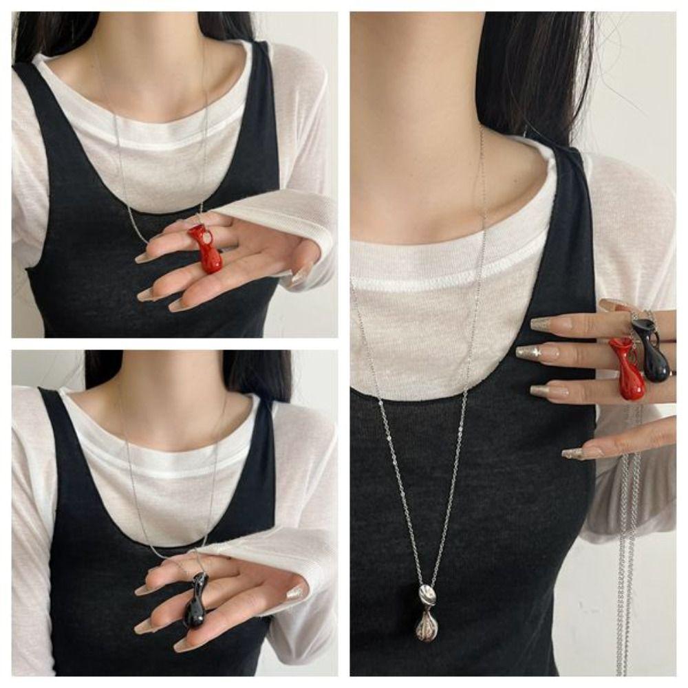 Jewelry Accessories Water Bottle Necklace Silver Color Sweater Chain Accessories