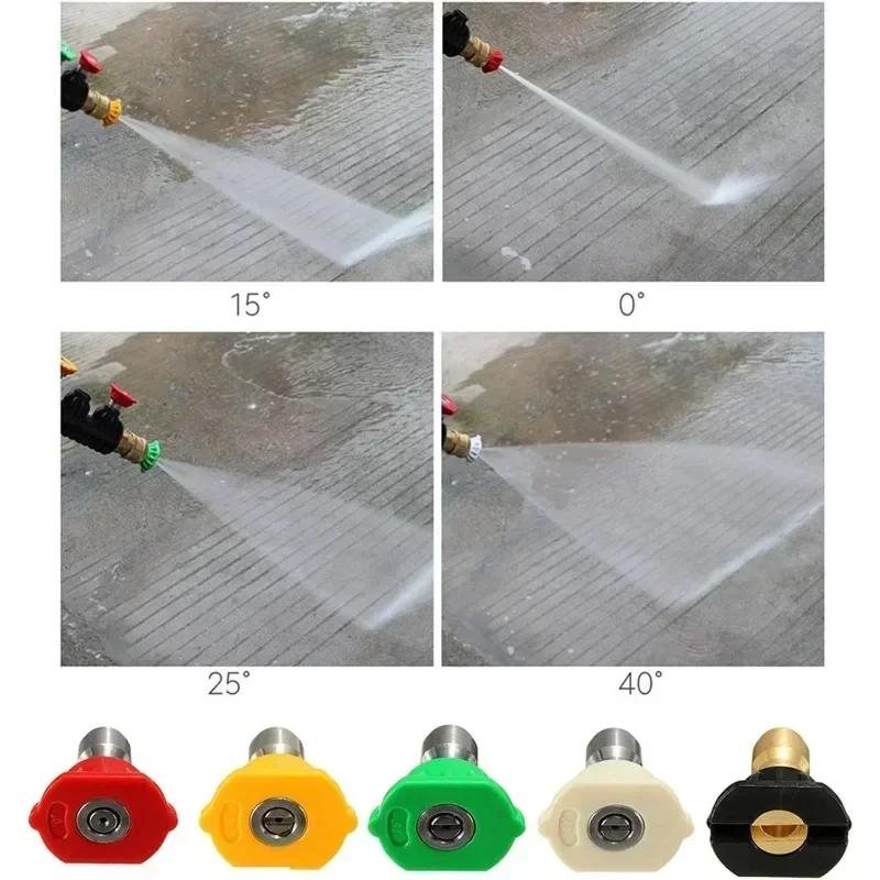 Насадки для мойки высокого давления 4500 фунтов на кв. дюйм, быстроразъемные распылительные насадки, струйный распылитель для соединения 1/4 дюйма, многоугольный соединительный инструмент для насадок