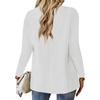 Women's Casual Long Sleeve Button Down Solid Color Lapel Cardigan  Jacket Temperament Jacket